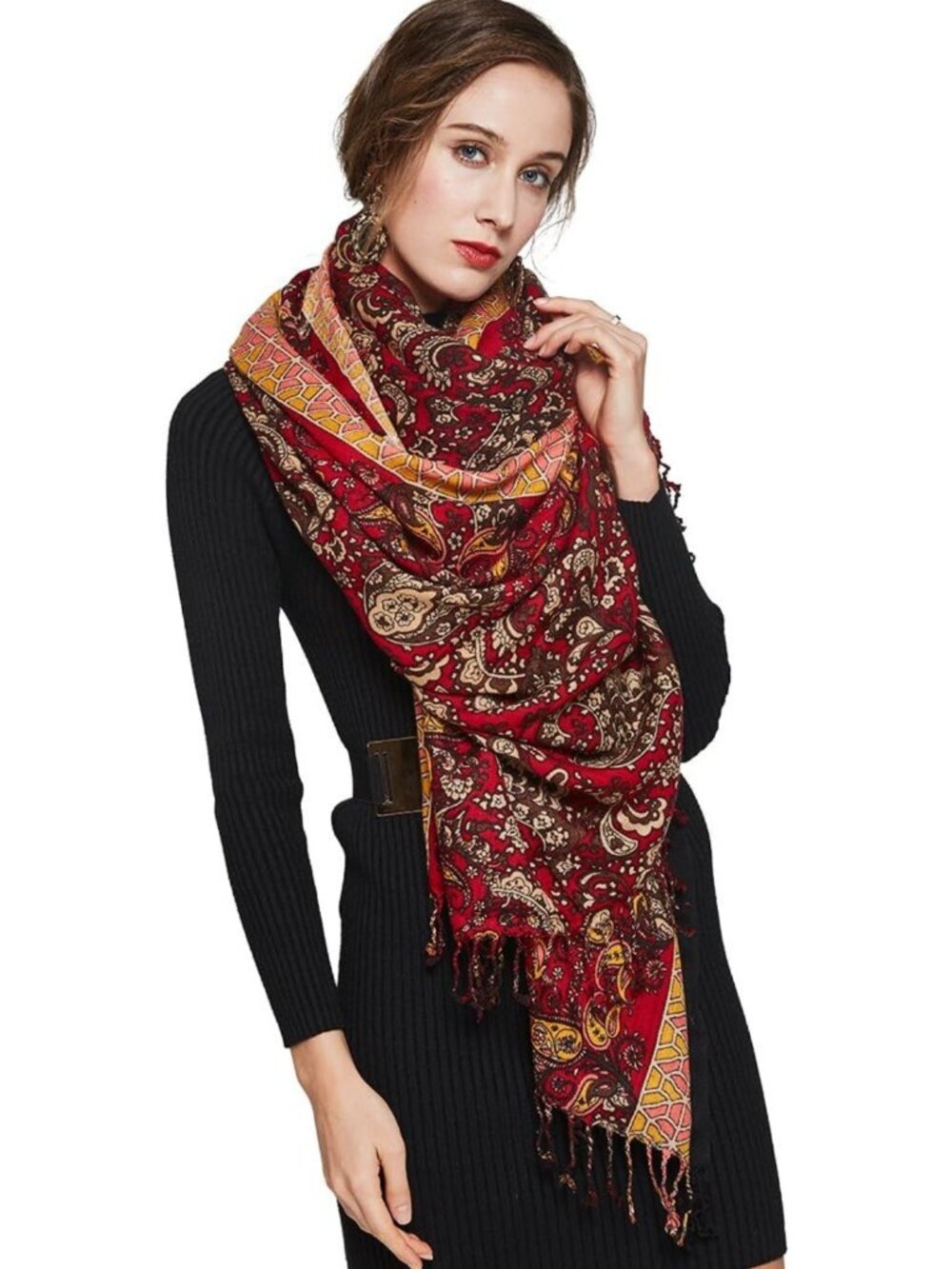 Luxurious Extra Large Merino Wool Pashmina Shawl for Women - Soft & Warm